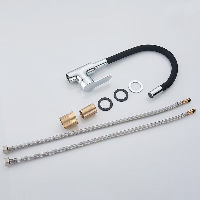 Nerūdijančio plieno virtuvės čiaupas, pasukamas trijų srautų maišymo čiaupas su keramikos disko vožtuvu, elektroplatinis paviršius