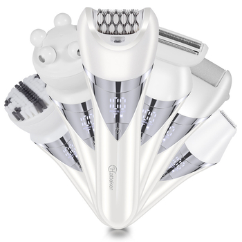 Trimer electric pentru corp feminin, 6 în 1, umed și uscat, alimentare USB, lamă din oțel inoxidabil, model HT-576