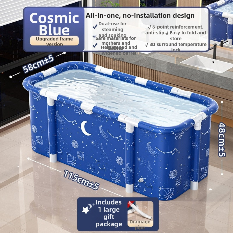 Sulankstomas vonios kibiras suaugusiems – PVC medžiaga, sulankstomas dizainas su garuojančiomis burbulėmis, tinka voniai, prekės ženklas Ooni Bear