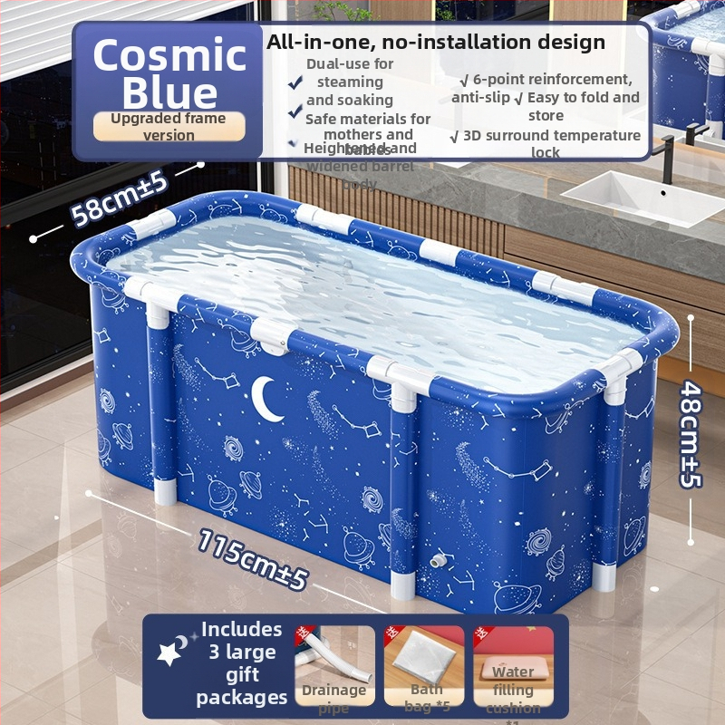 Sulankstomas vonios kibiras suaugusiems – PVC medžiaga, sulankstomas dizainas su garuojančiomis burbulėmis, tinka voniai, prekės ženklas Ooni Bear