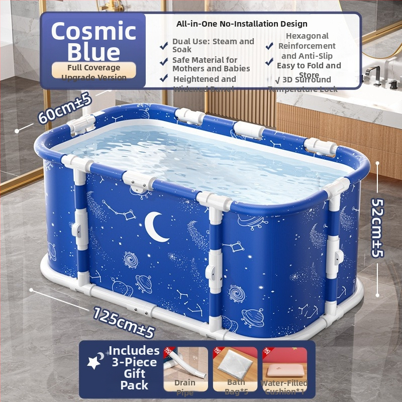 Sulankstomas vonios kibiras suaugusiems – PVC medžiaga, sulankstomas dizainas su garuojančiomis burbulėmis, tinka voniai, prekės ženklas Ooni Bear