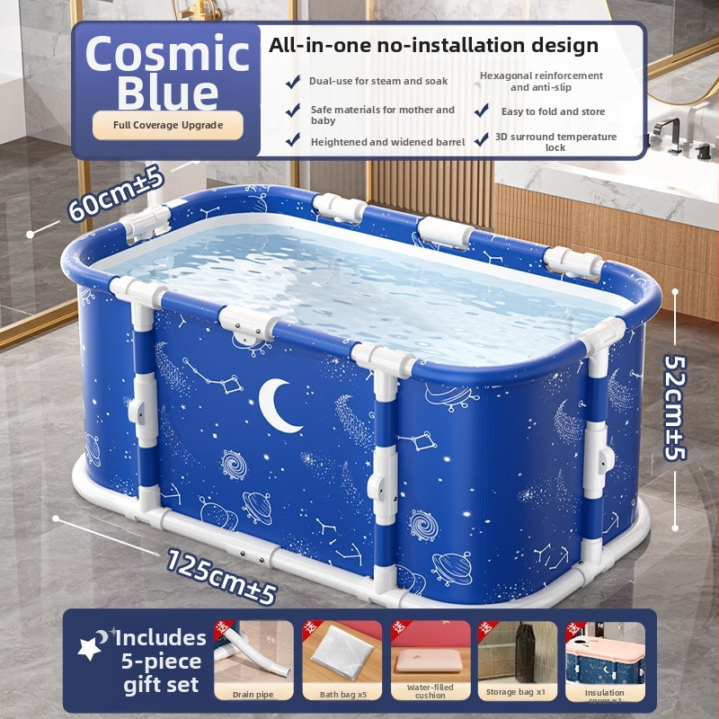 Sulankstomas vonios kibiras suaugusiems – PVC medžiaga, sulankstomas dizainas su garuojančiomis burbulėmis, tinka voniai, prekės ženklas Ooni Bear