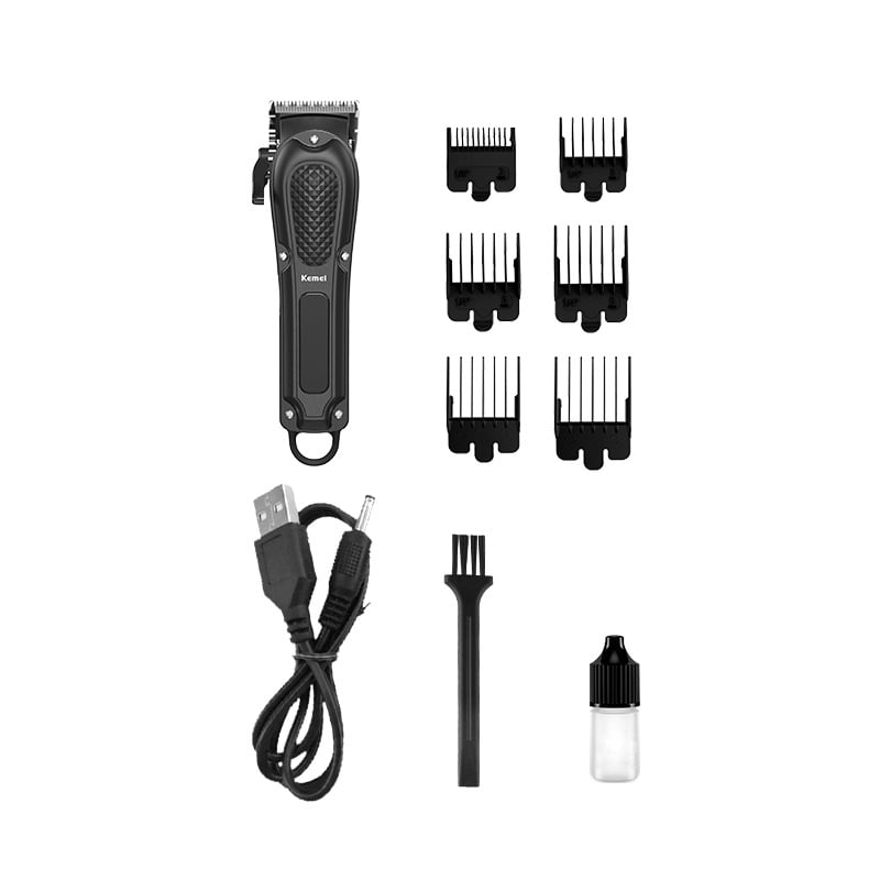 Kemei KM-1071 Професионален електрически подстригвач с USB зареждане, мотор с четки, режеща глава от неръждаема стомана, ABS корпус, вградена батерия 1200–2000mAh, време за работа 1–3 ч