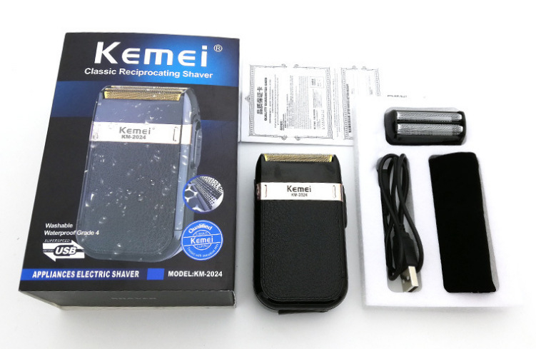 Ηλεκτρική ξυριστική μηχανή USB επαναφορτιζόμενη, με διπλή κεφαλή κίνησης, αιωρούμενη κεφαλή κοπής, πλήρως πλενόμενη για ολόσωμο καθάρισμα, χωρίς ψήκτρες κινητήρα