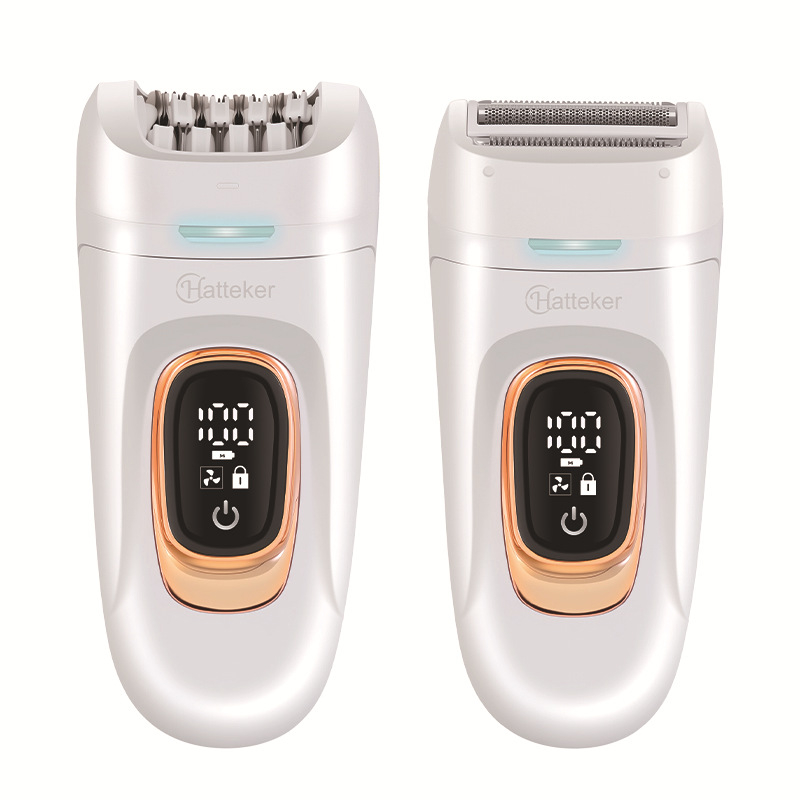 2-în-1 aparat de ras pentru femei cu afișaj digital inteligent, dispozitiv mini pentru epilare și ras (HT-582, alimentare USB, carcasă ABS, lamă din oțel inoxidabil, utilizare pe întregul corp)