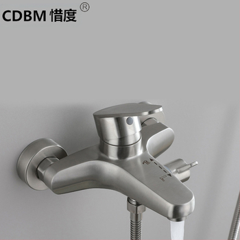 Vonios ir dušo maišytuvas, nerūdijančio plieno, sieninis montavimas, keramikinis vožtuvas, maksimali temperatūra 90°C