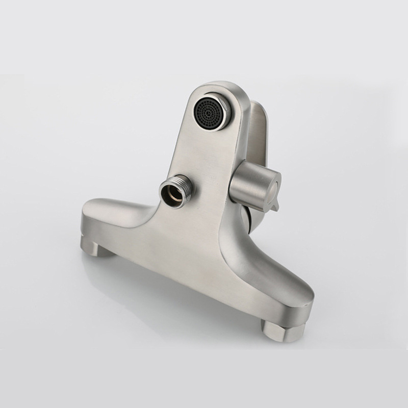 Vonios ir dušo maišytuvas, nerūdijančio plieno, sieninis montavimas, keramikinis vožtuvas, maksimali temperatūra 90°C