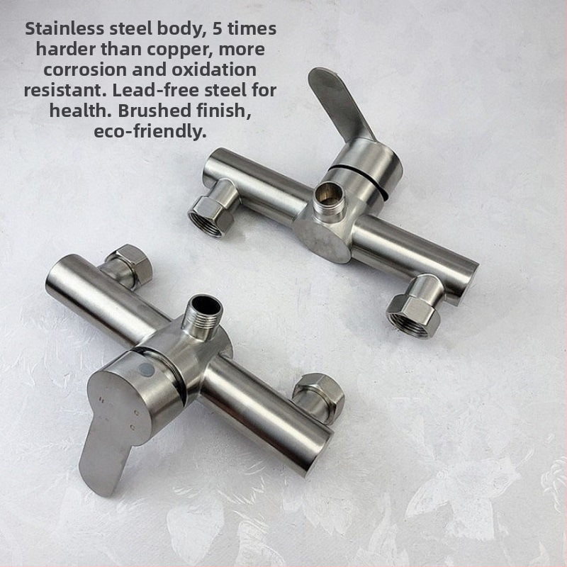 Скрит душ смесител от неръждаема стомана, вградена инсталация, керамичен клапан, работна температура -20 до 120 °C