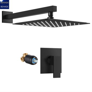 Paslėptas dušo komplektas su viena funkcija, lietaus dušo funkcija, vario medžiaga, kvadratinė dušos forma, modelis 9236