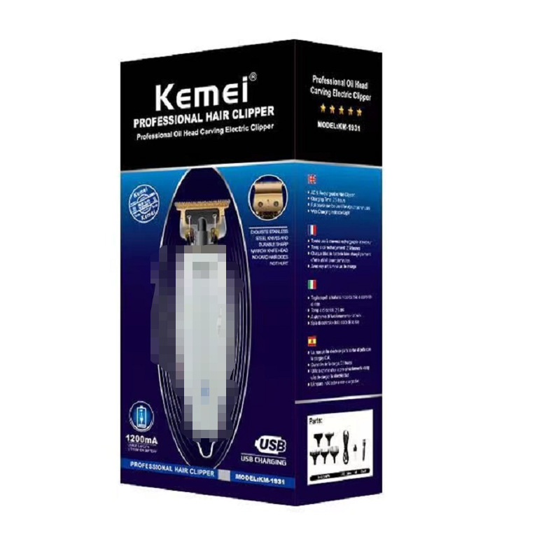 Ηλεκτρικό ψαλίδι μαλλιών KM-1931 – KEMEI, φόρτιση τύπου, κεφαλή κοπής από ανοξείδωτο ατσάλι, ισχύς 3