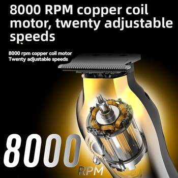 Kemei KM-1677 Κουρευτική μηχανή μαλλιών, επαναφορτιζόμενη, χωρίς ψήκτρα κινητήρα, λεπίδες από κράμα σκόνης, ενσωματωμένη μπαταρία 500–800 mAh, 1–3 ώρες λειτουργίας