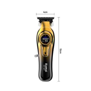 Kemei KM-1677 Κουρευτική μηχανή μαλλιών, επαναφορτιζόμενη, χωρίς ψήκτρα κινητήρα, λεπίδες από κράμα σκόνης, ενσωματωμένη μπαταρία 500–800 mAh, 1–3 ώρες λειτουργίας