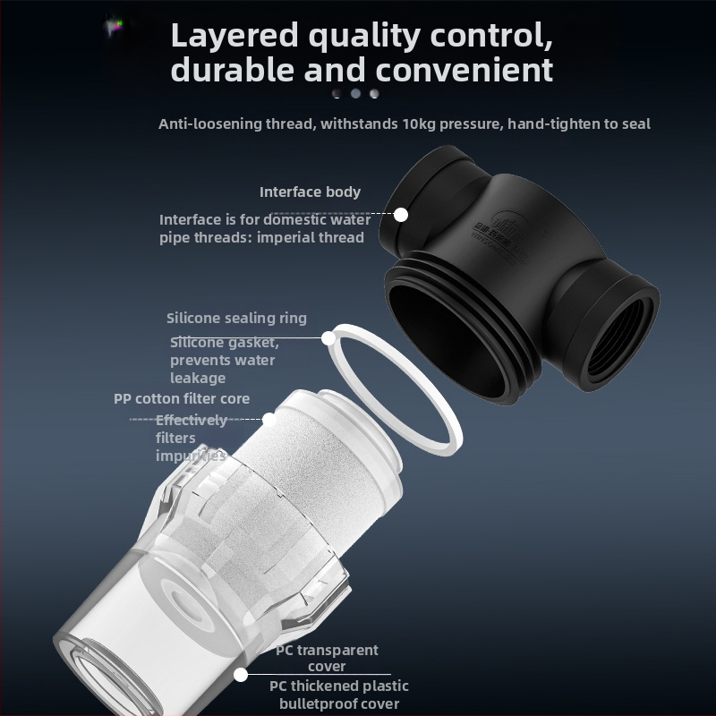 Предфилтър за водопроводна вода – неръждаема стомана филтър, ниво 1 филтрация, премахване на накип и утайки, заменяем филтърен елемент