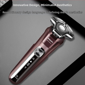 Philips ηλεκτρική ξυριστική μηχανή με περιστρεφόμενη κεφαλή 3 στοιχείων, για υγρή και ξηρή χρήση, LED οθόνη, ενσωματωμένη μπαταρία, διάρκεια λειτουργίας περίπου 60 λεπτών