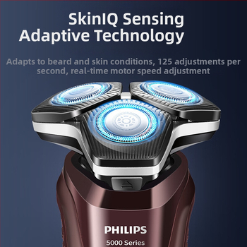 Philips ηλεκτρική ξυριστική μηχανή με περιστρεφόμενη κεφαλή 3 στοιχείων, για υγρή και ξηρή χρήση, LED οθόνη, ενσωματωμένη μπαταρία, διάρκεια λειτουργίας περίπου 60 λεπτών
