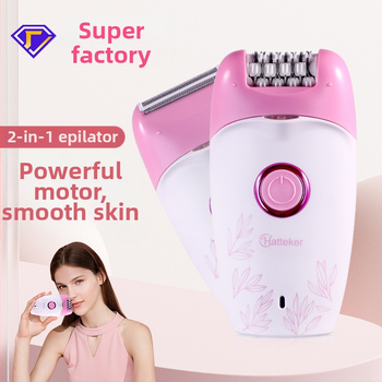2-în-1 epilator pentru corp pentru femei – HT-557; alimentare USB/electrică; cap de tăiere din oțel inoxidabil; pentru întreg corpul.
