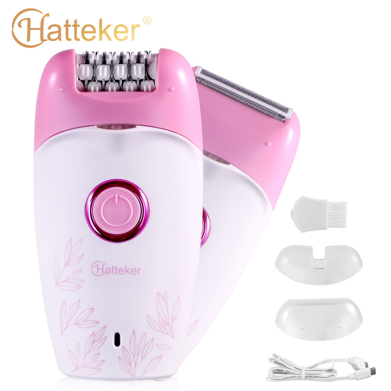 2-în-1 epilator pentru corp pentru femei – HT-557; alimentare USB/electrică; cap de tăiere din oțel inoxidabil; pentru întreg corpul.
