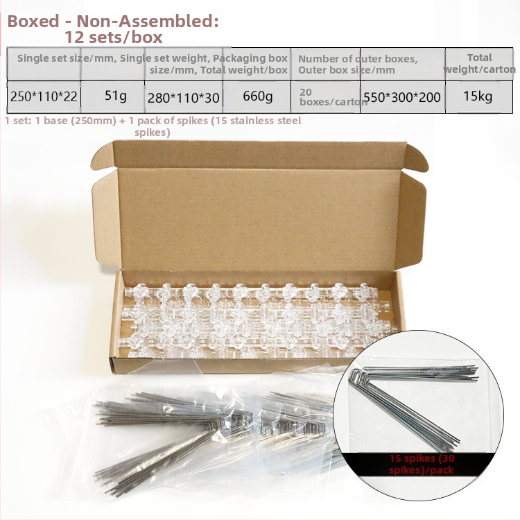 Шипове против птици от неръждаема стомана с PC пластмасова основа – Minpeng, за прозорци и покриви