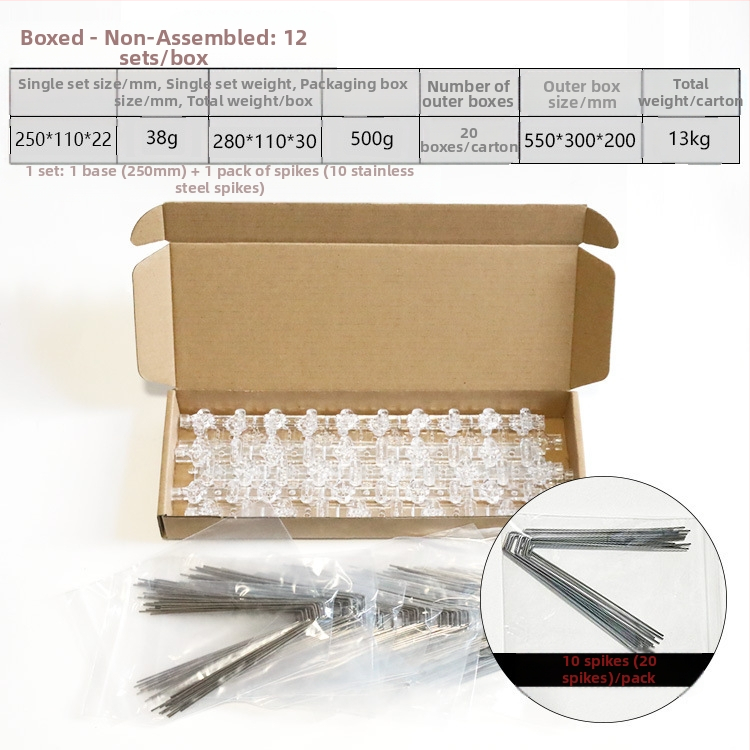 Шипове против птици от неръждаема стомана с PC пластмасова основа – Minpeng, за прозорци и покриви