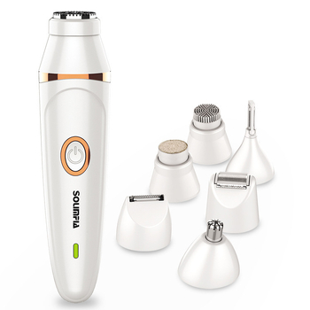 Dispozitiv de epilat pentru femei, 7-in-1, pentru întreg corpul, alimentare USB, lamă din oțel inoxidabil, motor cu perii, lavabil