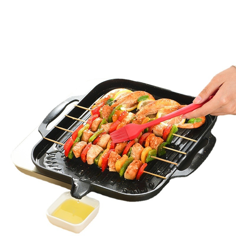 Barbekiu plokštė, nelimpanti, kvadratinė iš lydinio, nešiojama, lengvai valoma