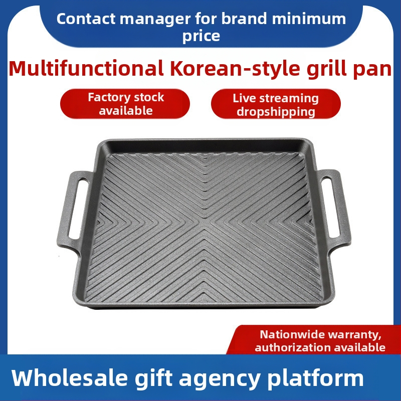 Barbekiu plokštė, nelimpanti, kvadratinė iš lydinio, nešiojama, lengvai valoma