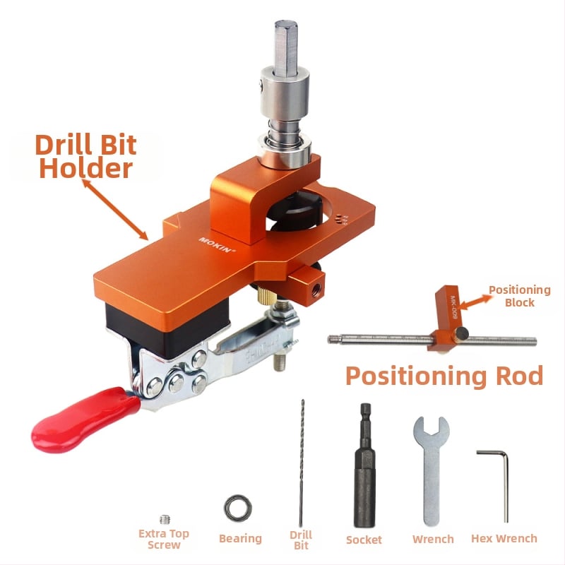 MOKIN Инструмент за позициониране на шарнири и пробиване на отвори за шкафове и гардероби, алуминиева сплав