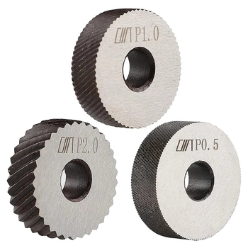 HUOTO Комплект за двойно колело гранулиране, 7 части, стъпка на винтовете 0.5/1/2 мм, инструмент за токарно колело