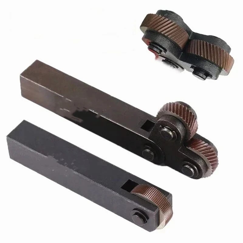 HUOTO Комплект за двойно колело гранулиране, 7 части, стъпка на винтовете 0.5/1/2 мм, инструмент за токарно колело