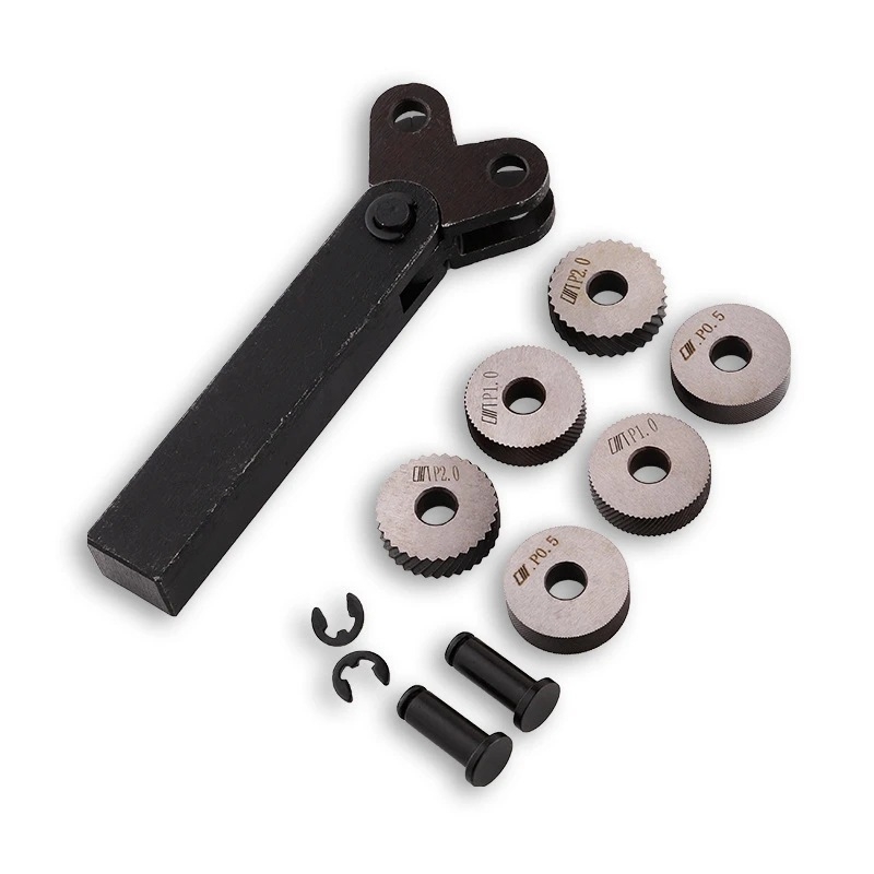 HUOTO Комплект за двойно колело гранулиране, 7 части, стъпка на винтовете 0.5/1/2 мм, инструмент за токарно колело