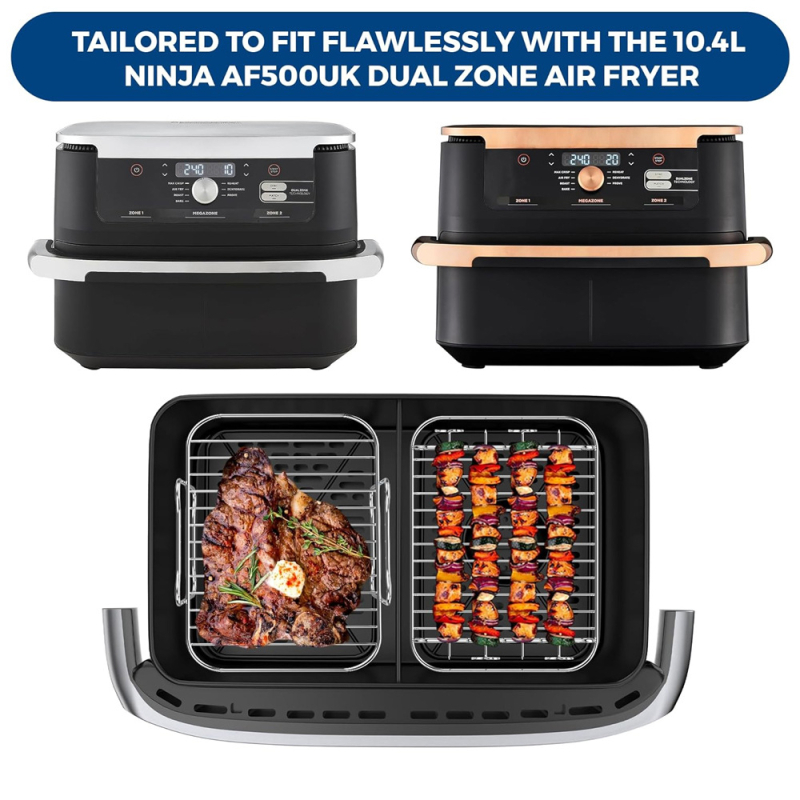 Levegő-fritőz szárító rács, 304 rozsdamentes acélból, dupla tál, szárítás és grill funkció, beépített használat