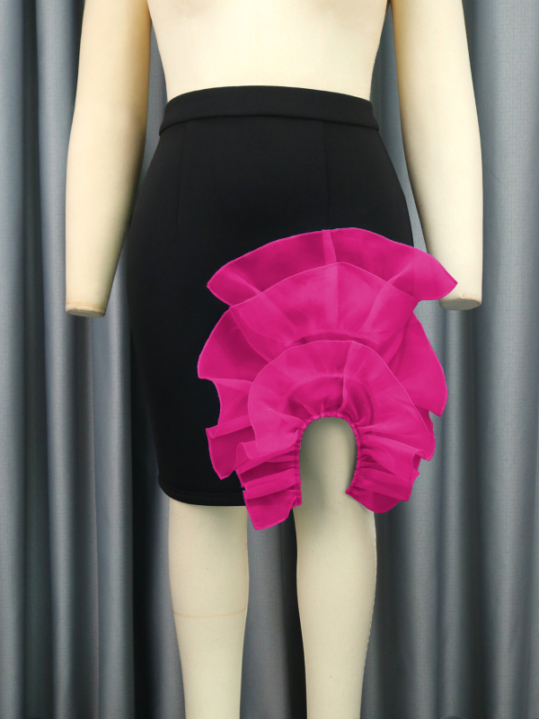 AOMEI midi hip suknja s točkastim uzorkom, šivanje collage, poliester, mikroelastičnost, elegantan stil