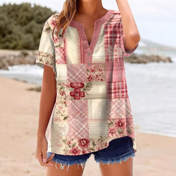 Laza szabású rövid ujjú ing V-nyakkal, 160 g finom kender anyag, 3D mintázat, kétgombos zárás, tavasz 2025, japán-koreai casual stílus, uniszex