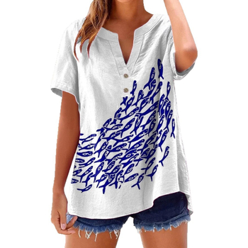 Унисекс свободна риза с къс ръкав и V-образно деколте, конопена тъкан 160 г, 3D ефект на шарката, копчена планка с два копчета, пролет 2025, японско-корейски casual стил