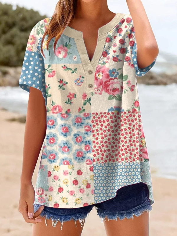 Laza szabású rövid ujjú ing V-nyakkal, 160 g finom kender anyag, 3D mintázat, kétgombos zárás, tavasz 2025, japán-koreai casual stílus, uniszex