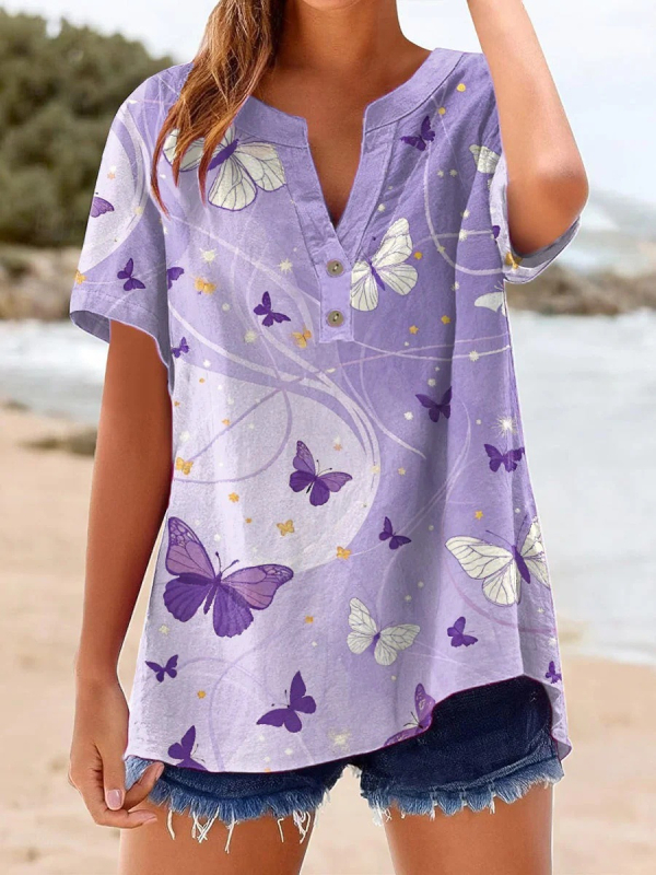 Laza szabású rövid ujjú ing V-nyakkal, 160 g finom kender anyag, 3D mintázat, kétgombos zárás, tavasz 2025, japán-koreai casual stílus, uniszex