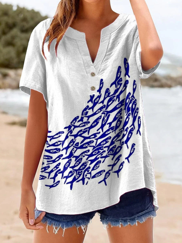 Laza szabású rövid ujjú ing V-nyakkal, 160 g finom kender anyag, 3D mintázat, kétgombos zárás, tavasz 2025, japán-koreai casual stílus, uniszex