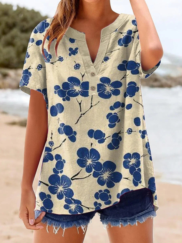 Laza szabású rövid ujjú ing V-nyakkal, 160 g finom kender anyag, 3D mintázat, kétgombos zárás, tavasz 2025, japán-koreai casual stílus, uniszex