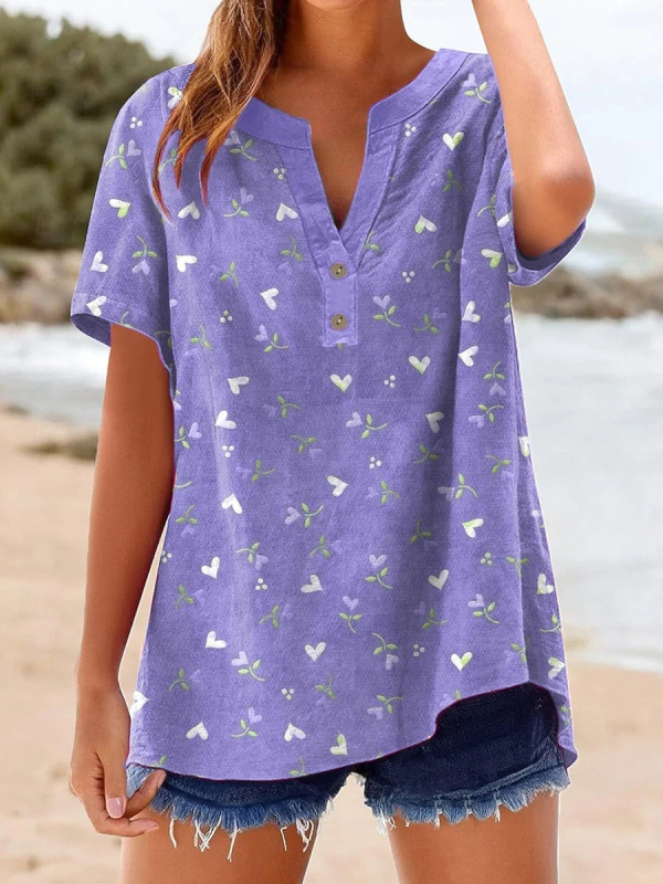 Laza szabású rövid ujjú ing V-nyakkal, 160 g finom kender anyag, 3D mintázat, kétgombos zárás, tavasz 2025, japán-koreai casual stílus, uniszex