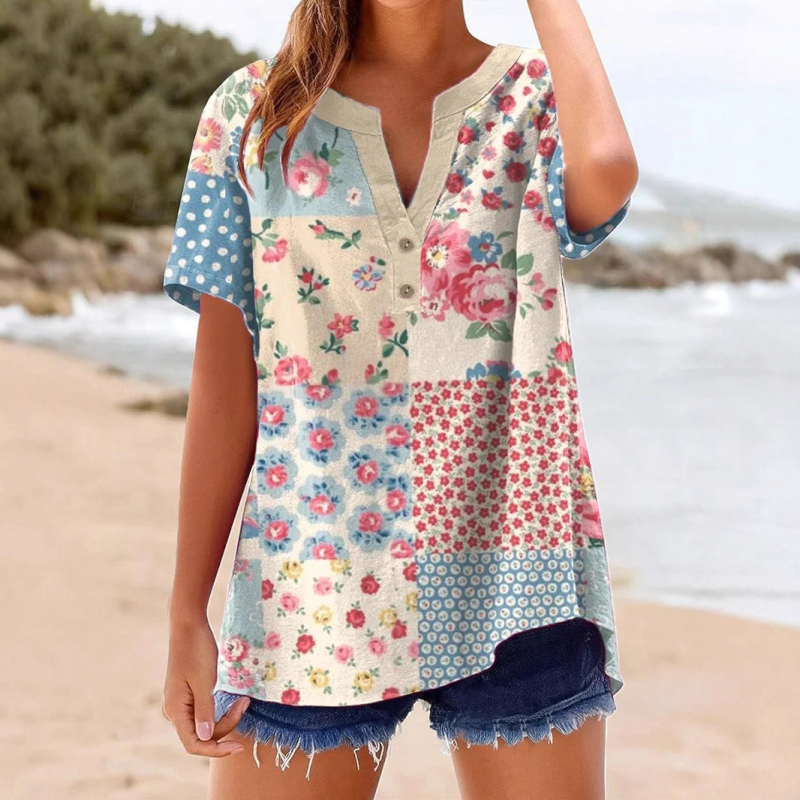 Laza szabású rövid ujjú ing V-nyakkal, 160 g finom kender anyag, 3D mintázat, kétgombos zárás, tavasz 2025, japán-koreai casual stílus, uniszex