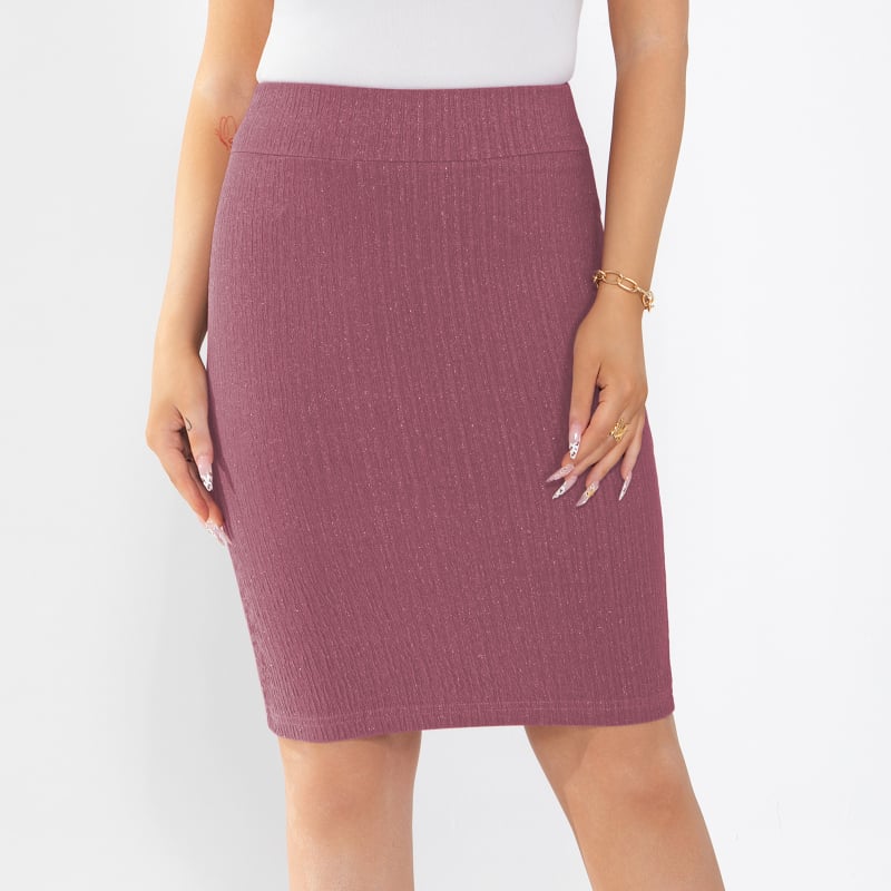 Midi ceruzaszoknya magas derekú, poliészter-spandex anyag, nyugati street stílus