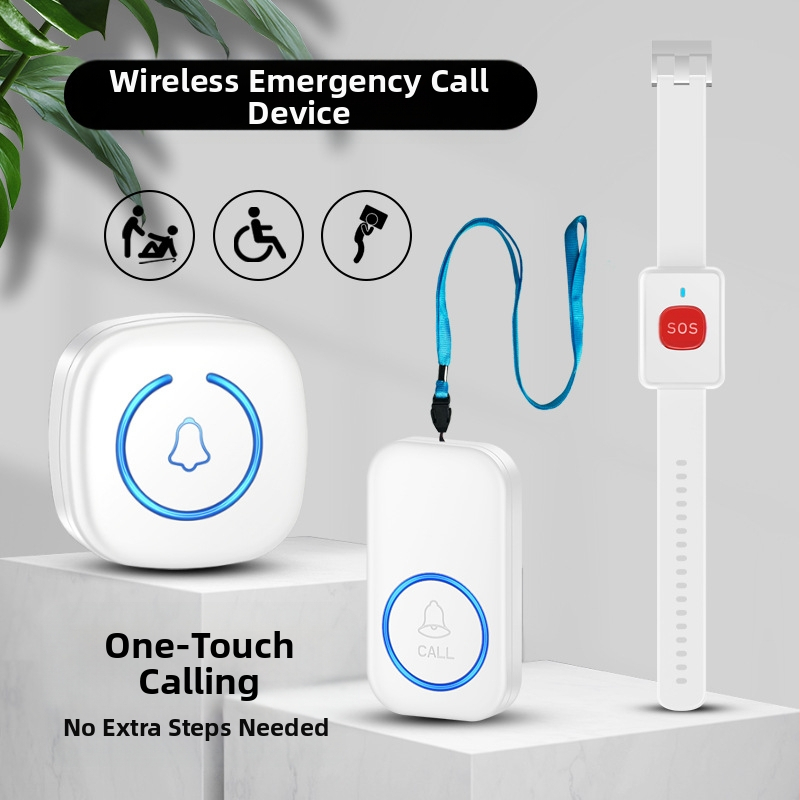 Безжичен звънец с гривнен пейджър за възрастни, модел A6 CALL, AC 100-240V, 0.5W, обхват 300 м