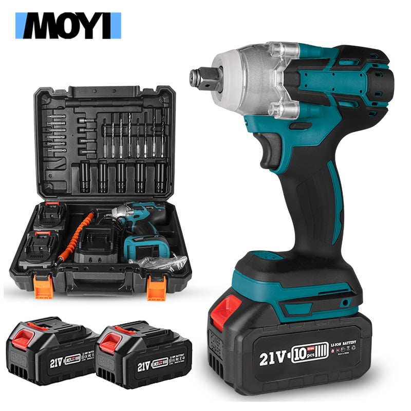 Moyi безчетков електрически гаечен ключ, преносим безжичен ключ за гнезда, двоен режим, капацитет M6-M18 / M16-M24, тегло 6 кг