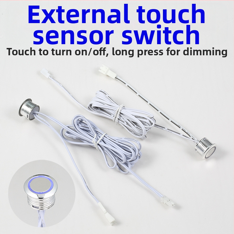 Шкафно осветление с интелигентен сензор за управление, външен докосващ превключвател и димер (12–24 V DC, регулируемо забавяне)