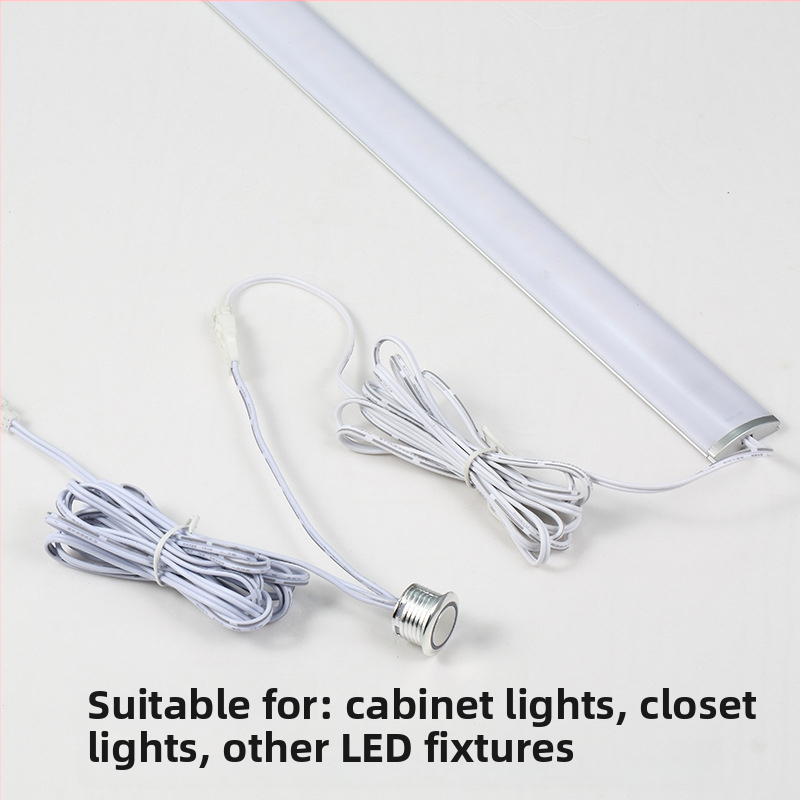 Шкафно осветление с интелигентен сензор за управление, външен докосващ превключвател и димер (12–24 V DC, регулируемо забавяне)