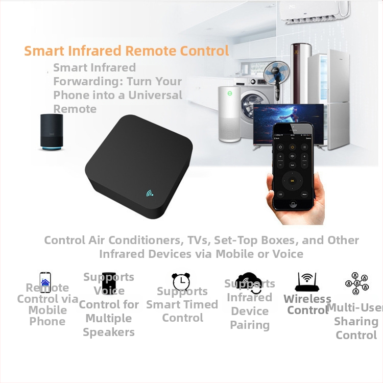ZiThink Q-S06 универсален инфрачервен дистанционен контролер с интелигентно гласово управление, USB интерфейс и Wi‑Fi, обхват до 7 м