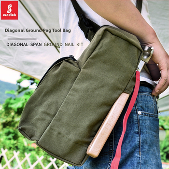 Mountain Guest Kempingový organizér na vybavenie — hrubozrnú plátenú crossbody taška na kolíky a laná stanu