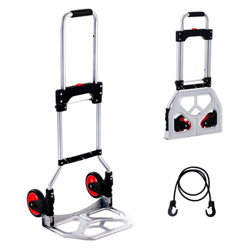 Aoyutuo Αναδιπλούμενο σιδερένιο καρότσι αποσκευών με δύο τροχούς – βέργα έλξης, 1 kg