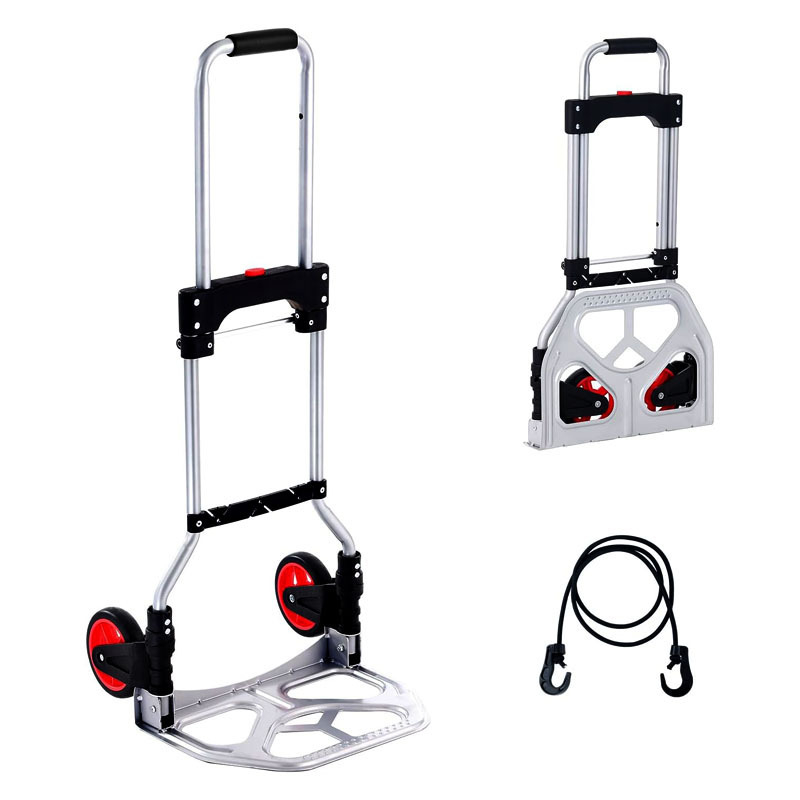 Aoyutuo Αναδιπλούμενο σιδερένιο καρότσι αποσκευών με δύο τροχούς – βέργα έλξης, 1 kg