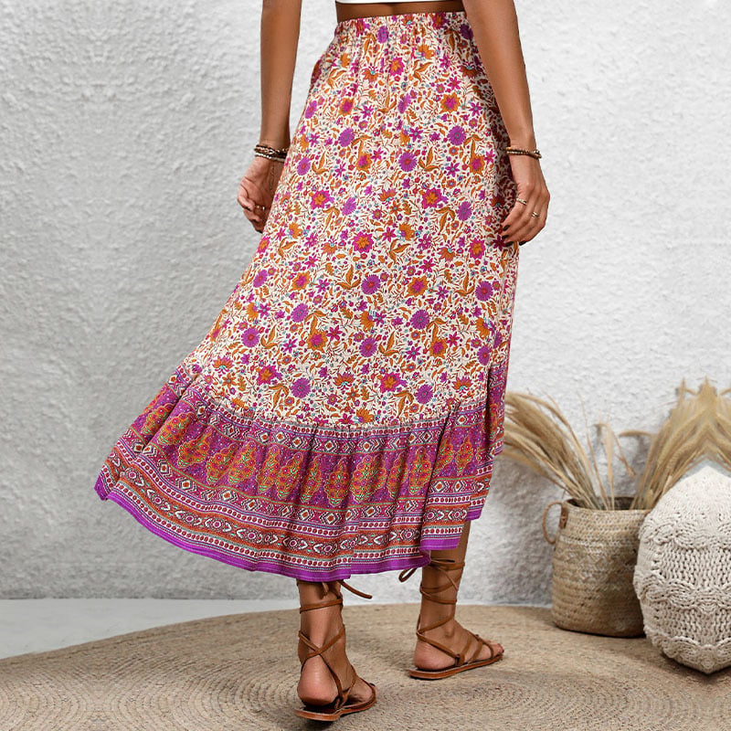 JIM&NORA A-linija midi suknja s cvjetnim printom, 95% viskoze ili više, elegantan stil